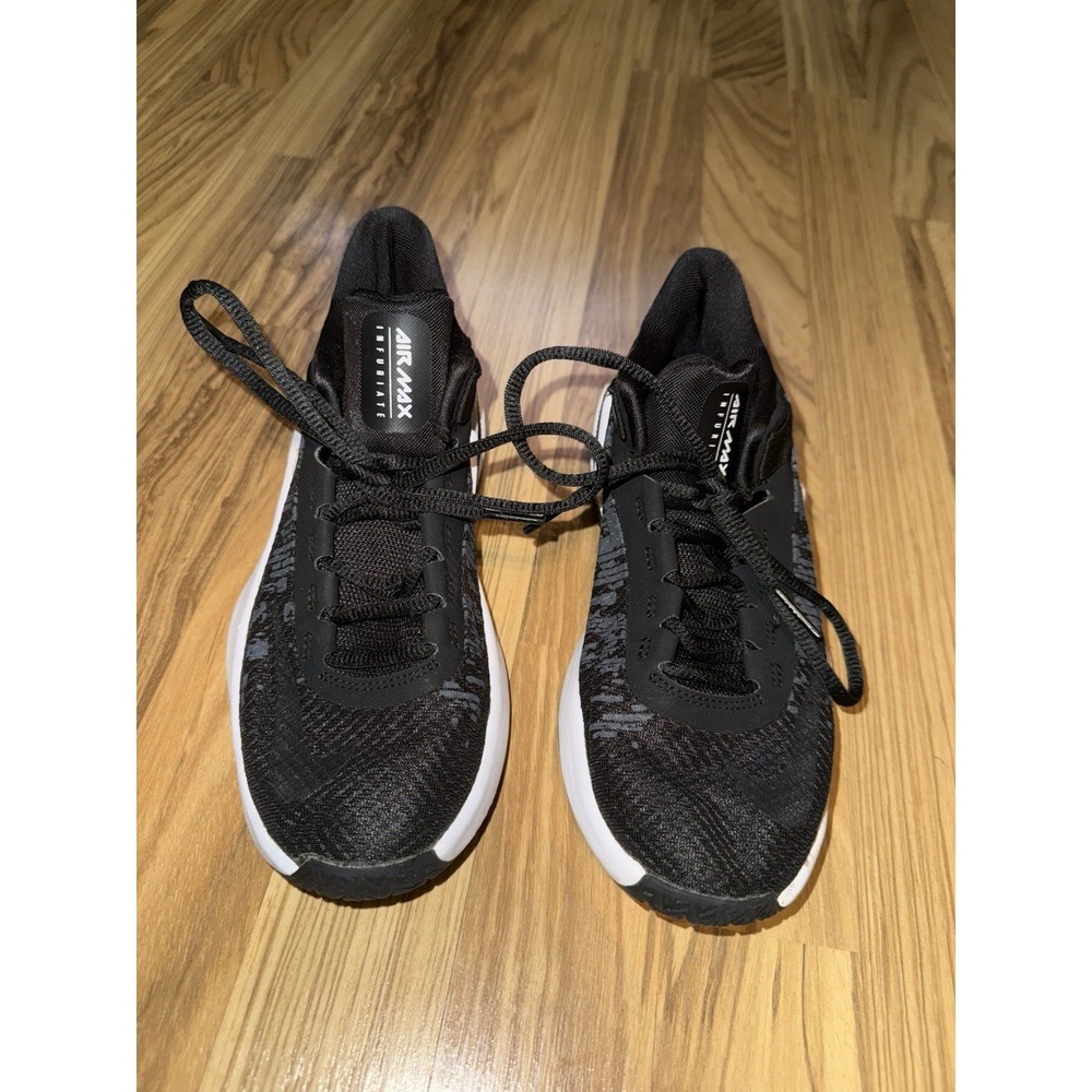 NIKE Air Max Infuriate 2 Mid Black Boy's 3Y 3 Summer Basketball Shoes 2018